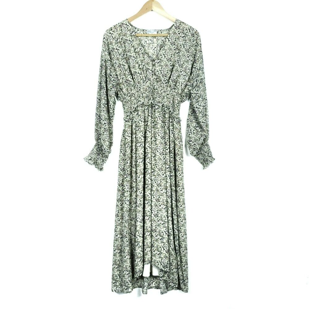 Dress Forum Los Angeles Womens Dress Small Elastic Waist Floral Cottagecore Midi